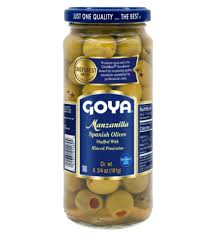 GOYA STUFF MANZANILLA SPANISH OLIVES WITH MINCED PIMIENTO  9.5 OZ