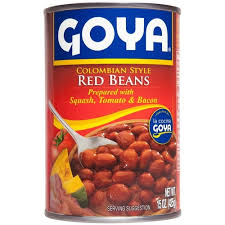 Goya Colombian style RED BEANS with squash tomato & bacon flavor 15OZ 
