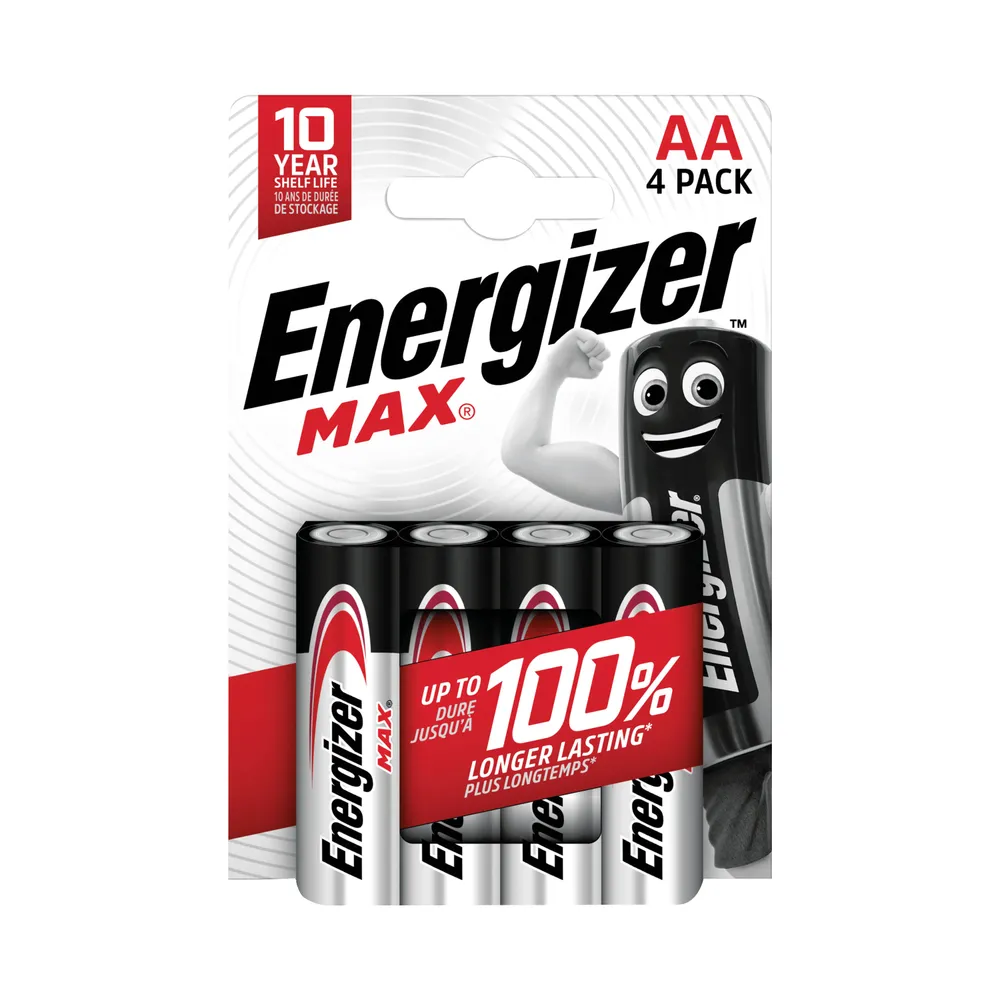 ENERGIZER MAX AA ALKALINE BATTERY PACK OF 4 PCS