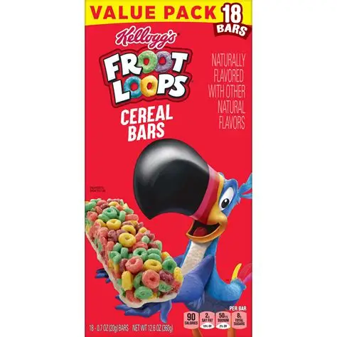 KELLOGG'S FROOT LOOP CEREAL BARS 24P/432G FULL BOX