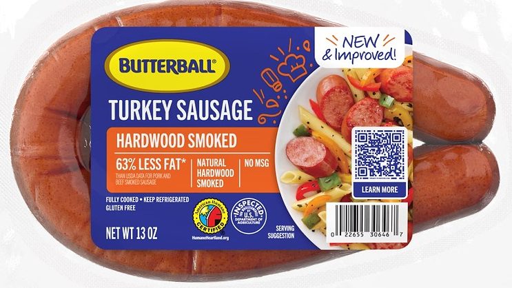 Butterball, Skinless Rope Turkey Smoked Sausage 12-13 oz. 						
