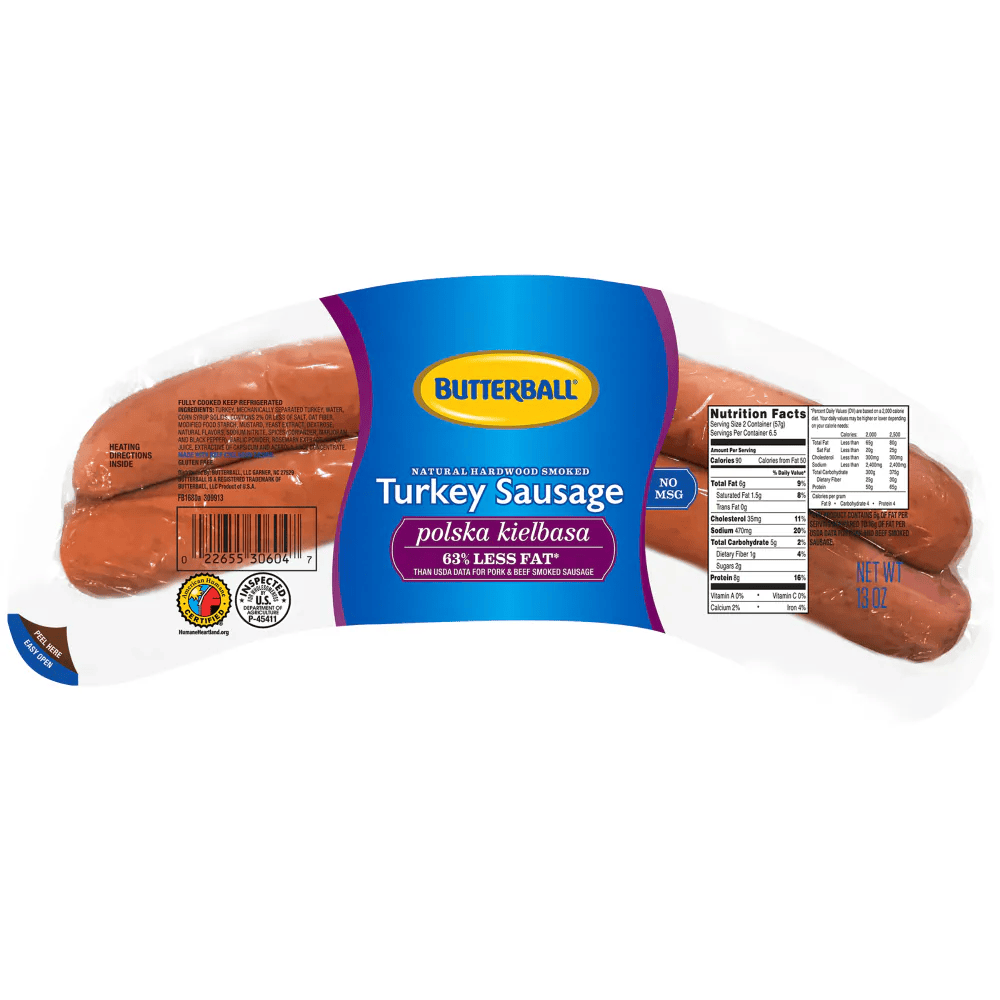 Butterball, Skinless Rope Turkey Polska Kielbasa 12-13 oz. (Lr:11 , Pt:132)							
