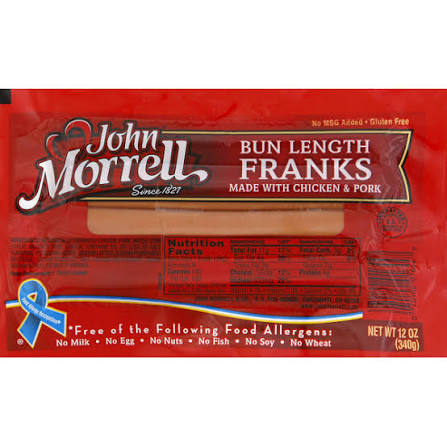 John Morrell, Bunlenght Hot Dogs, 32-12oz, Pack (Lr:9, Pt:63)							
