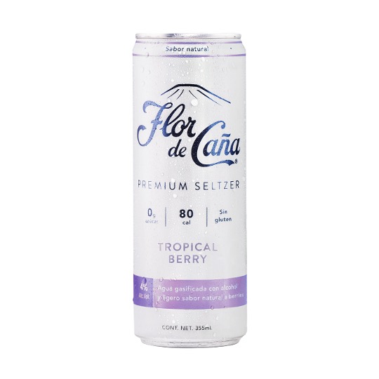 FLOR DE CANA SELTZER TROPICAL BERRY PREMIUM SELTZER 355ML