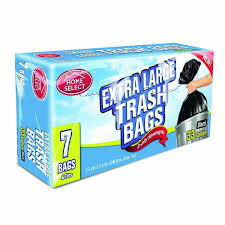 HOME SELECT TRASH BAGS 33 GL    BLACK 7 CT 