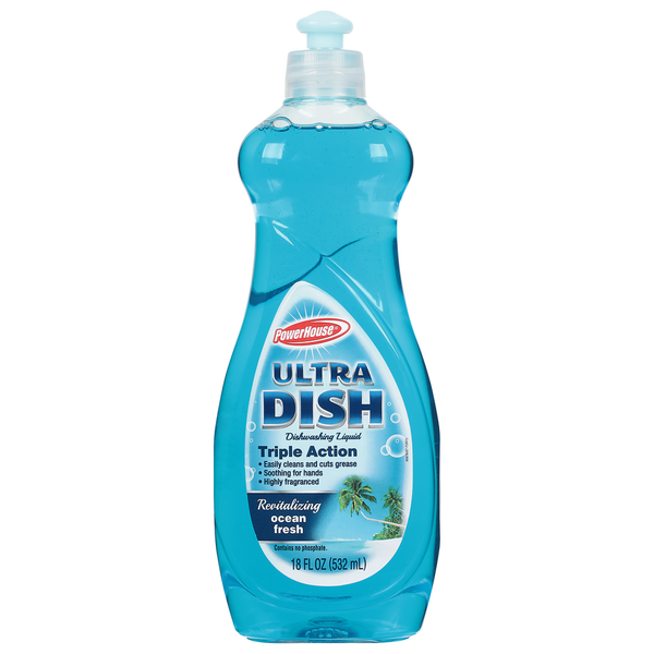 POWERHOUSE DISH DETERGENT SOAP OCEAN FRESH 25oz 