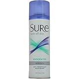 SURE DEODORANT SPRAY 6oz UNSCENTED 